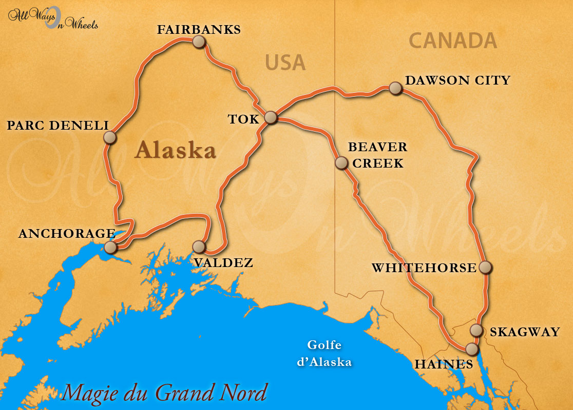 voyage et circuit à moto aux USA et au Canada et la magie de l'Alaska